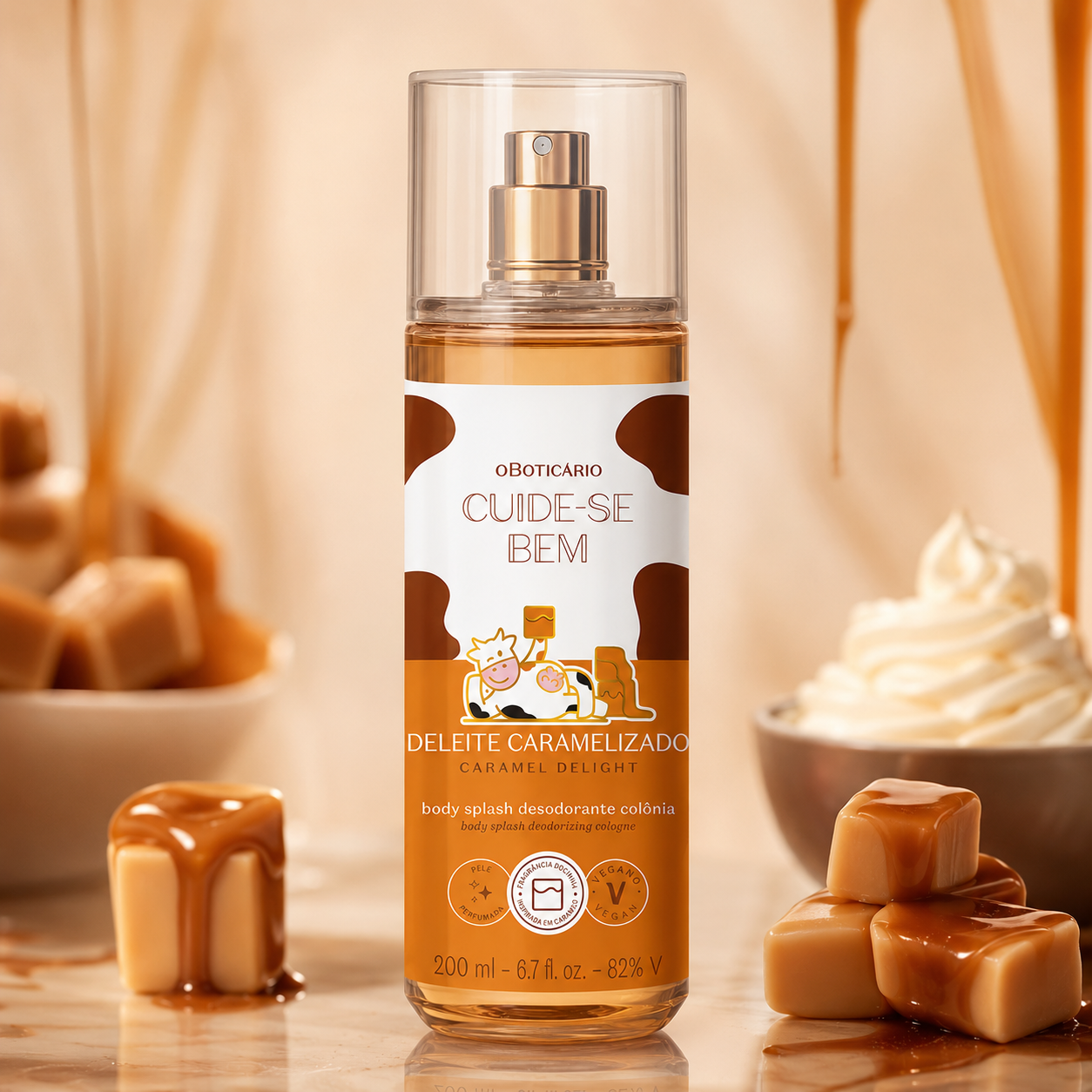 Body Splash Desodorante Colônia Cuide-se Bem Deleite Caramelizado 200ml